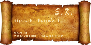 Sipiczki Kornél névjegykártya