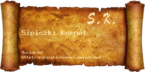 Sipiczki Kornél névjegykártya