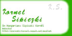 kornel sipiczki business card